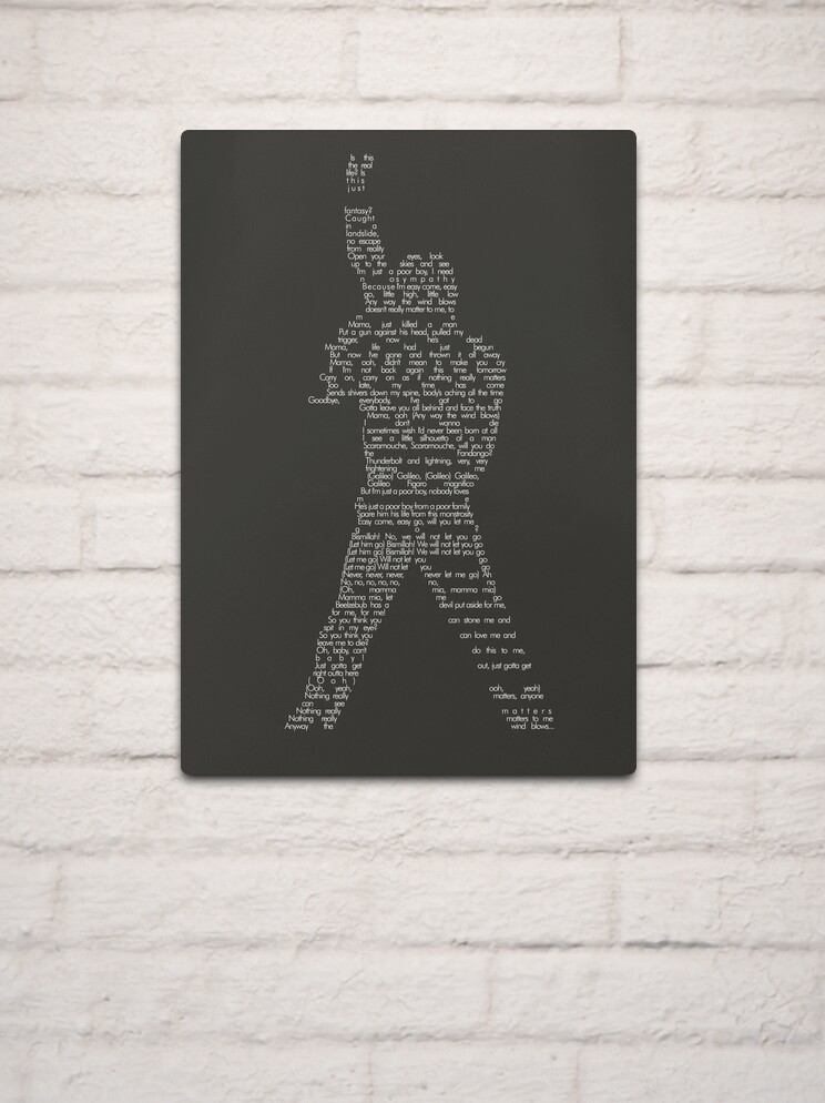 Freddie Mercury Queen Song Lyrics Posters and Prints Music Wall