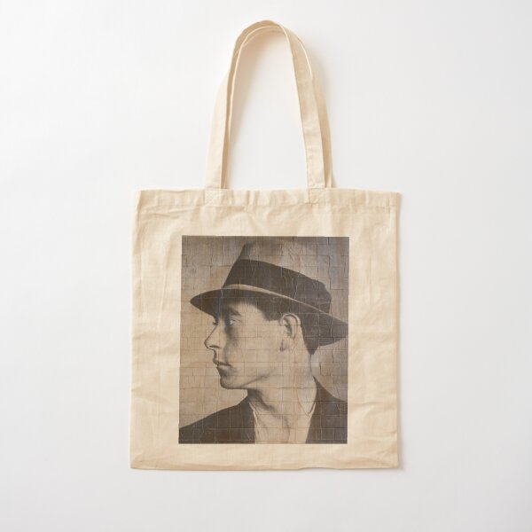Man on a wall mural Cotton Tote Bag
