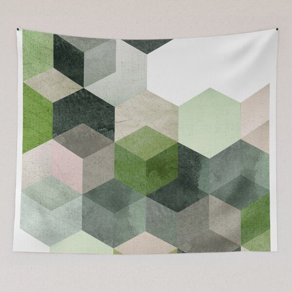 Item preview, Modern Green Hexagon Art 6 designed and sold by dreamprint.
