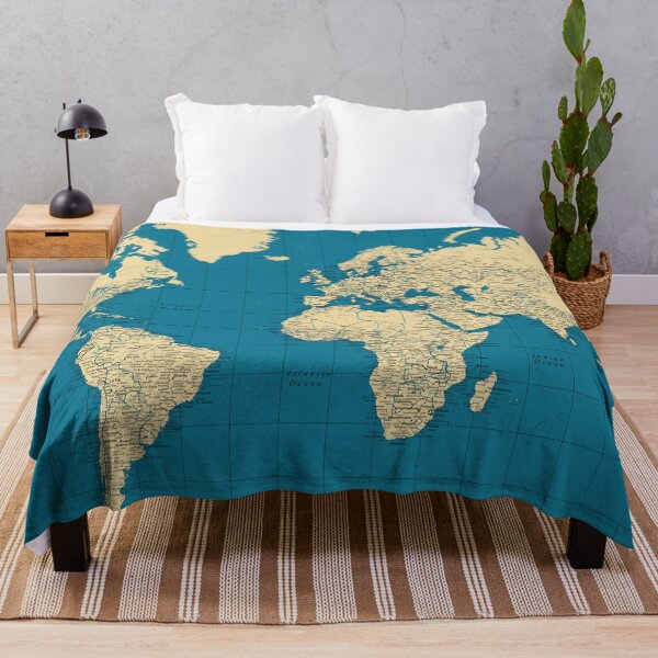 Item preview, Printed World Political Map with Countries, cities roads lakes and rivers designed and sold by mashmosh.