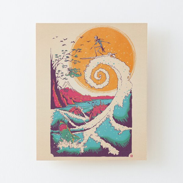 Surf Before Christmas Wood Mounted Print