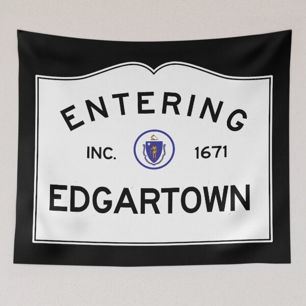 Item preview, Entering Edgartown - Commonwealth of Massachusetts Road Sign - Martha's Vineyard designed and sold by NewNomads.