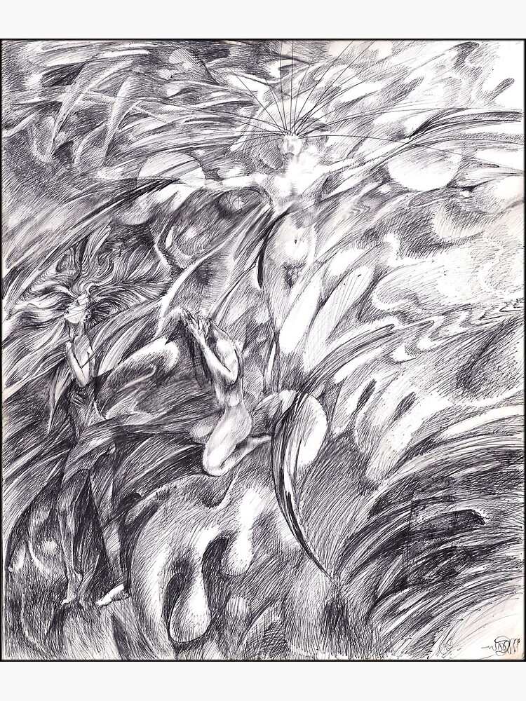 Thumbnail 3 of 3, Poster, Adam & Eve (the drawing) designed and sold by Davol White.