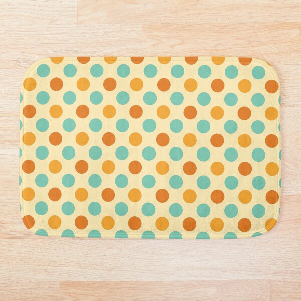 Retro 70s Colored Polka Dots Bath Mat