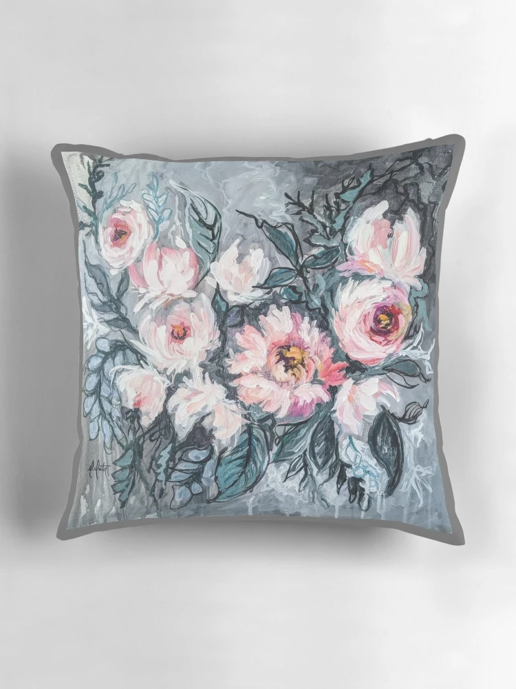 Aperçu 3 sur 4. Coussin avec l'œuvre Charmant créée et vendue par Rachael-Rector.
