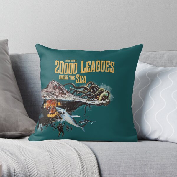 20,000 leagues under sea Jules Verne Throw Pillow