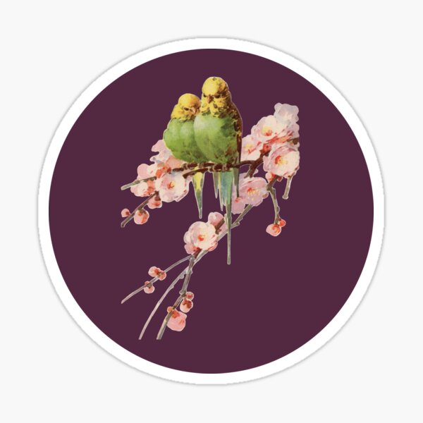 Budgie Galore Aubergine Sticker
