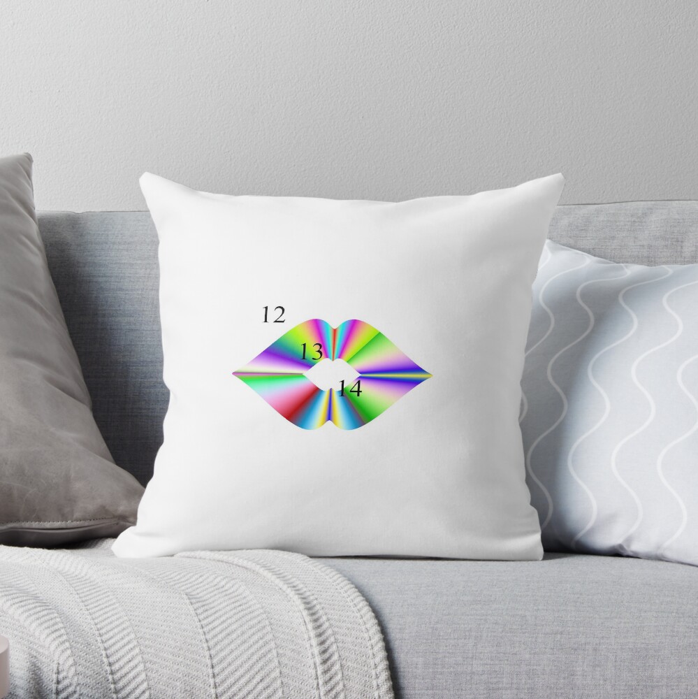 Rainbow Lips Throw Pillow