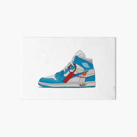 OFF-WHITE UNC Jordan 1 Illustration Stickers & Prints Art Board Print