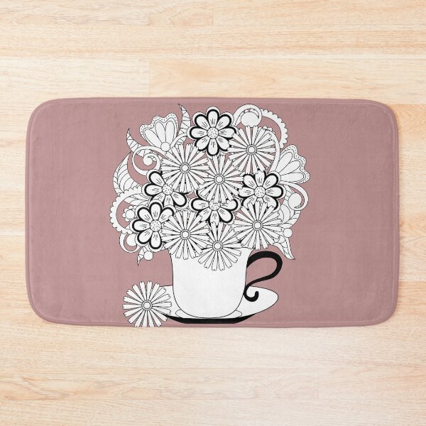 Item preview, doodle floral bouquet in the white cup designed and sold by AlinNova.