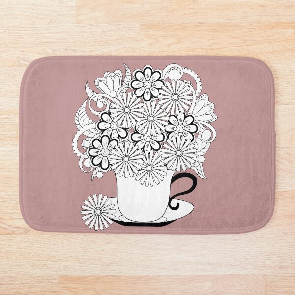 Item preview, doodle floral bouquet in the white cup designed and sold by AlinNova.