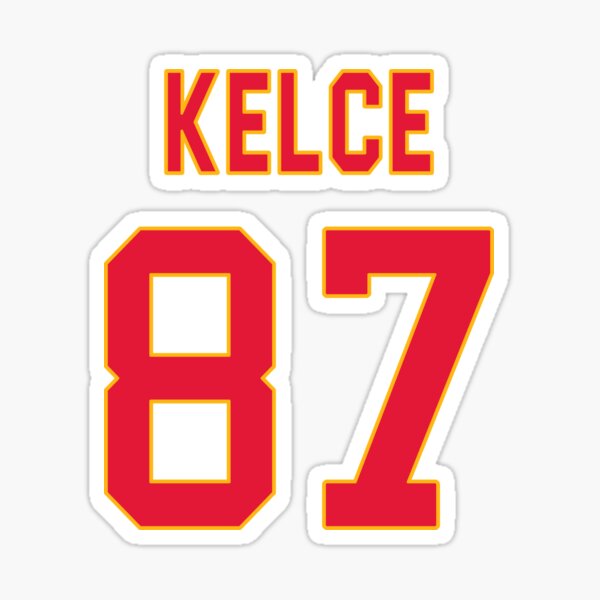 kelce chiefs jersey stars Sticker for Sale by jessicanoble