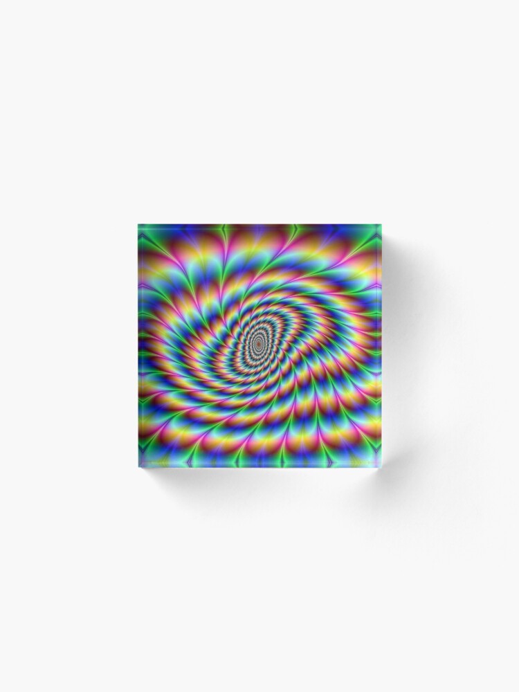 Alternate view of Op art - art movement, short for optical art, is a style of visual art that uses optical illusions Acrylic Block