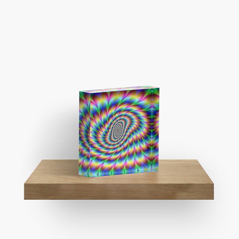 Op art - art movement, short for optical art, is a style of visual art that uses optical illusions Acrylic Block