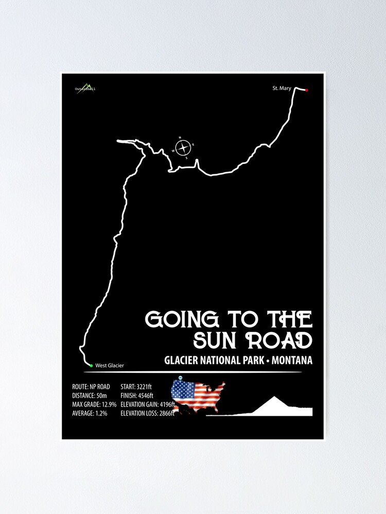 Going To The Sun Road USA Glacier NP Motorcycle RV Car Cyclist