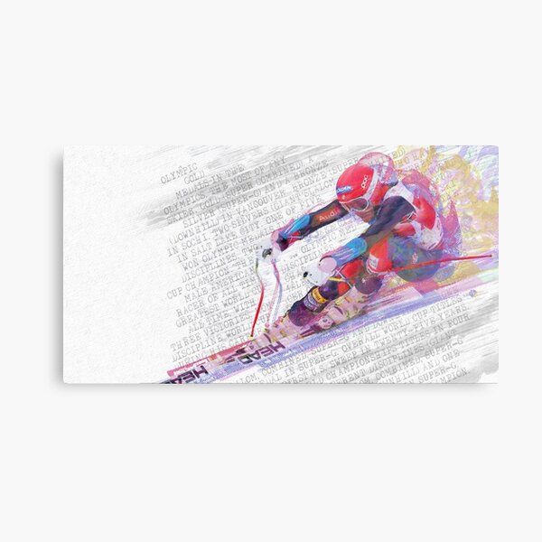 Bode Miller ski racing art Metal Print