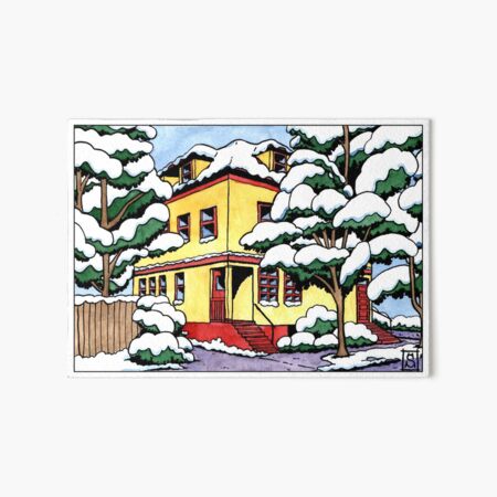 La maison enneigée Impression rigide