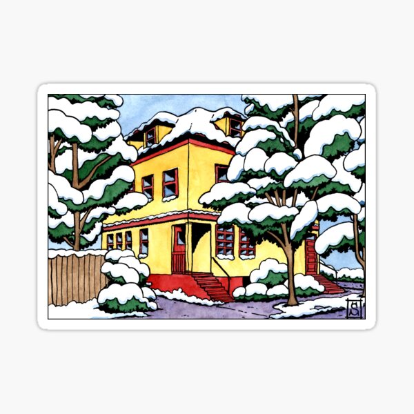La maison enneigée Sticker