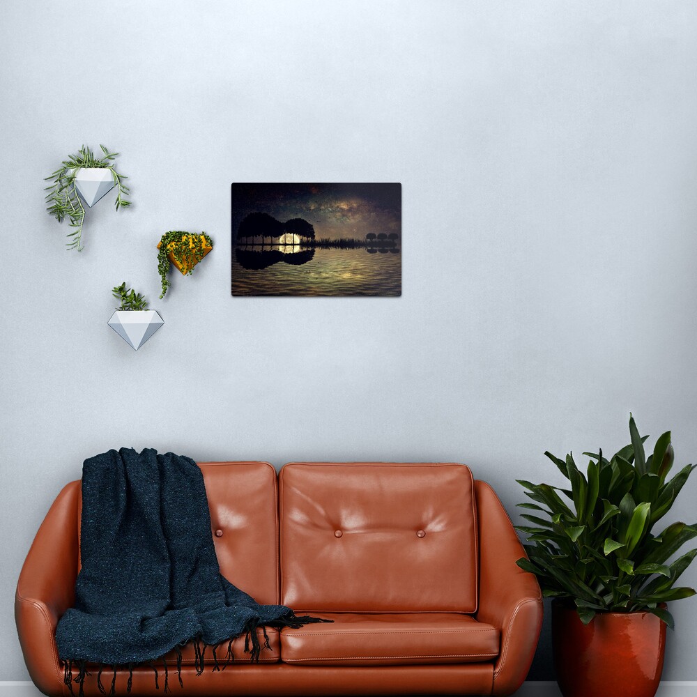 guitar island moonlight Metal Print