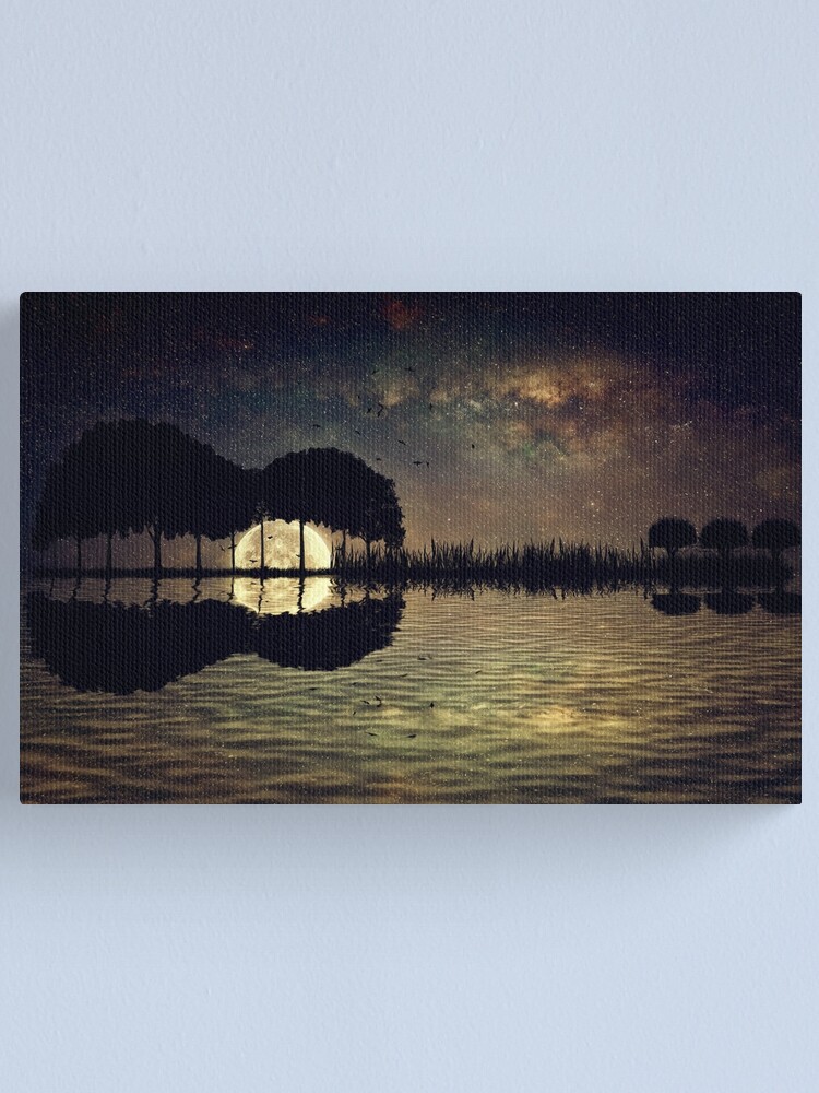 Alternate view of guitar island moonlight Canvas Print