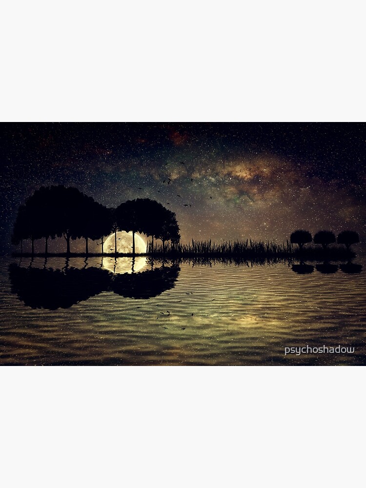 guitar island moonlight by psychoshadow