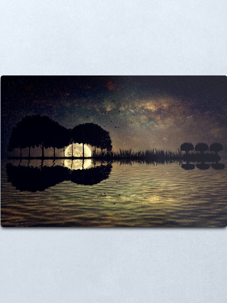 Alternate view of guitar island moonlight Metal Print