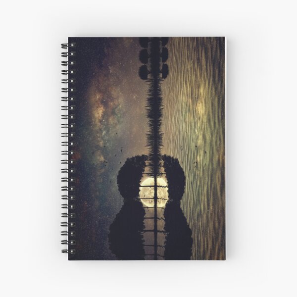 guitar island moonlight Spiral Notebook