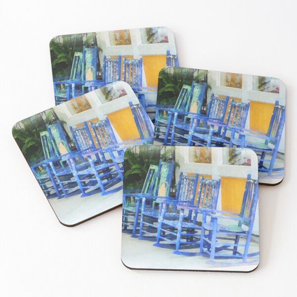 Item preview, Row of Blue Rocking Chairs designed and sold by Susan Savad.