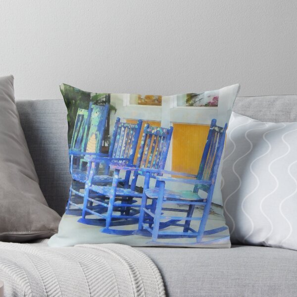 Item preview, Row of Blue Rocking Chairs designed and sold by Susan Savad.