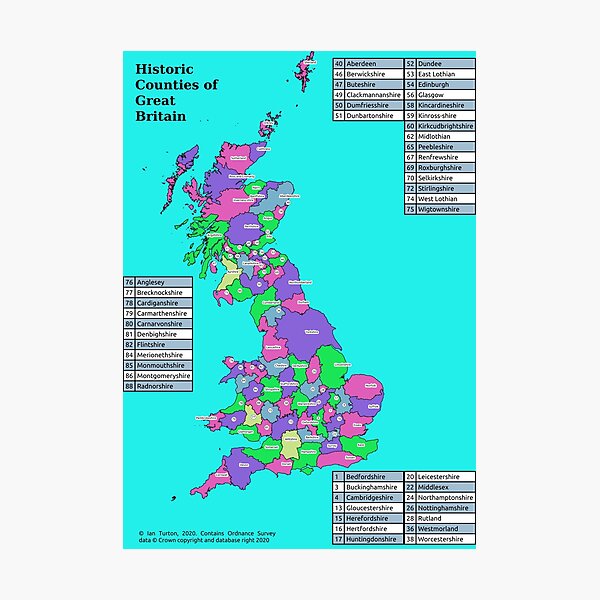 Item preview, Historic Counties of Great Britain designed and sold by ianturton.