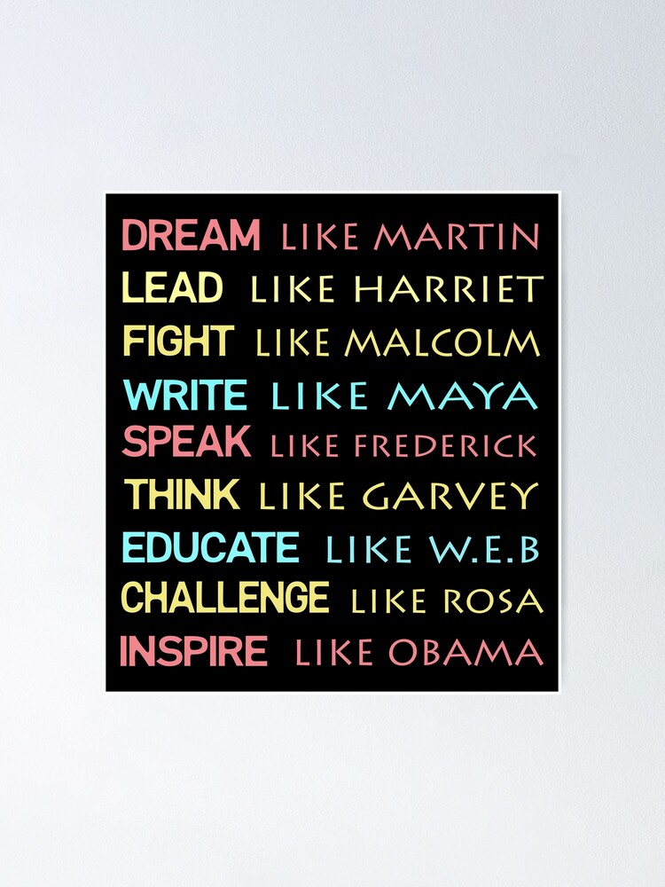 "Dream Like Martin Inspirational Black History" Poster for Sale by