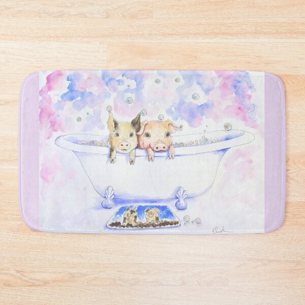 Item preview, Rub a Dub Dub Piggies in the Tub Watercolour Painting designed and sold by Art by Kirsten Sneath.