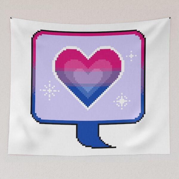 Item preview, Bi Pride Heart Speech Bubble designed and sold by MetallicWings15.
