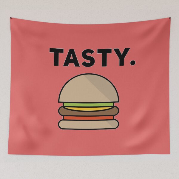 Item preview, 'Tasty.' Cute Cartoon Burger Design designed and sold by StuffNStickers.