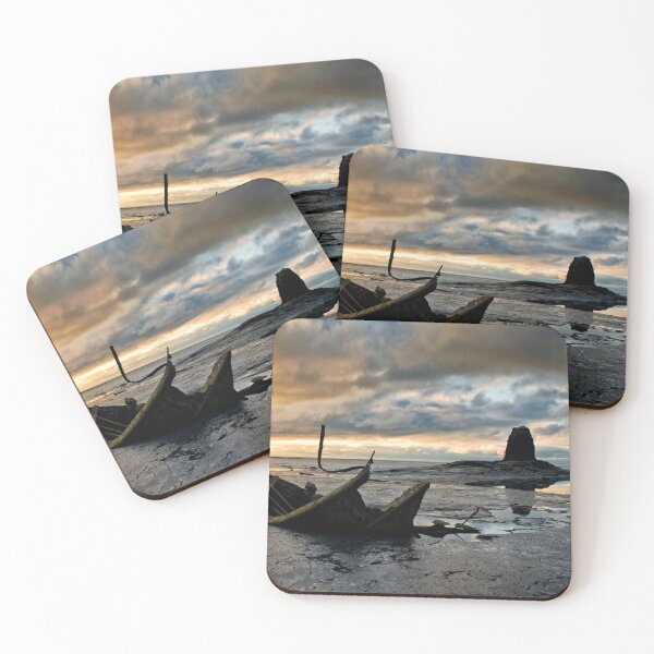 Item preview, Black Nab and the wreck of the Admiral Von Tromp at sunset. Saltwick Bay, England designed and sold by chrisdrabble.