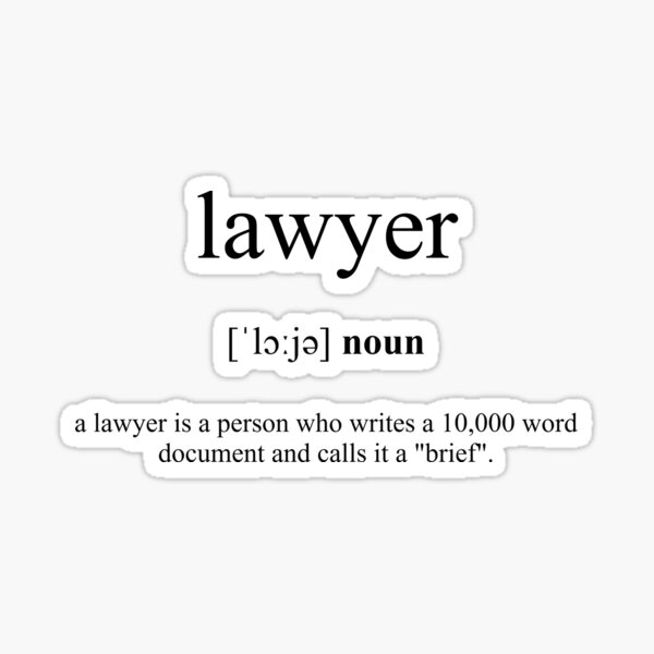 "Lawyer Definition Dictionary Collection" Sticker for Sale by