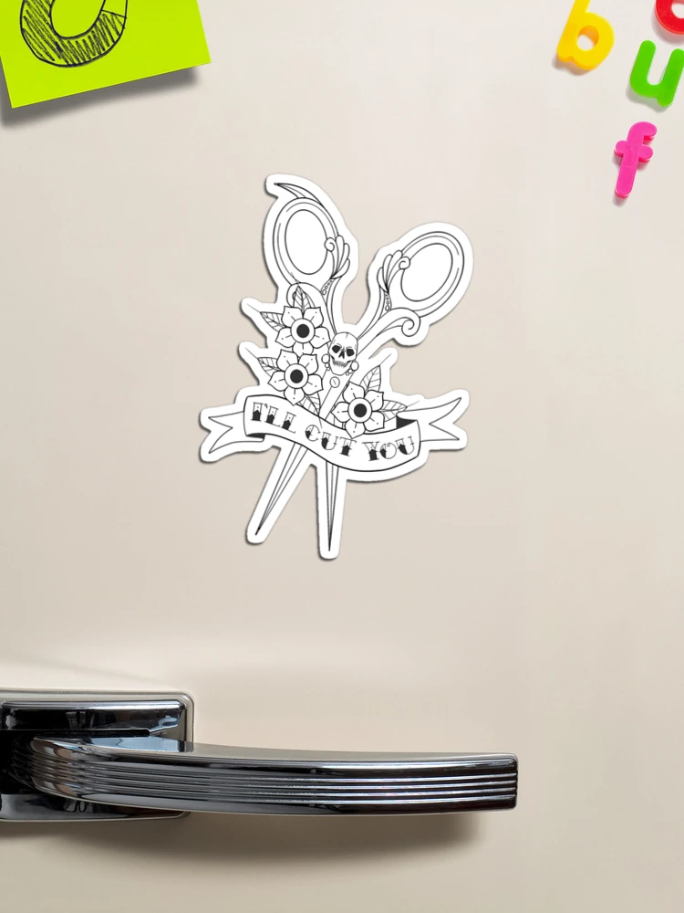 Car Hairstylist Skull Scissors Sticker Beauty Girl For Car - Temu