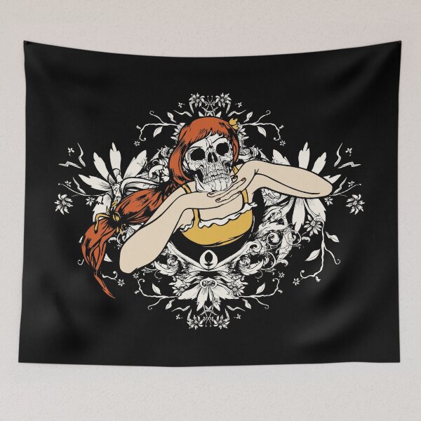 Item preview,  Skull with hair of fire designed and sold by TinoThreads.