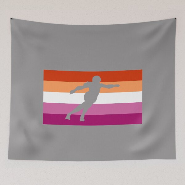 Item preview,  Roller Derby Lesbian Pride and Skater Flag - 5 Stripe designed and sold by HappySchnapper.