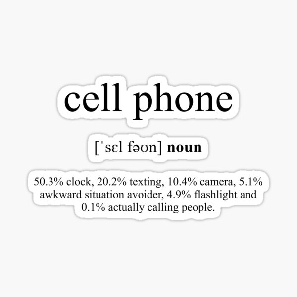 "Cell Phone Definition Dictionary Collection" Sticker by