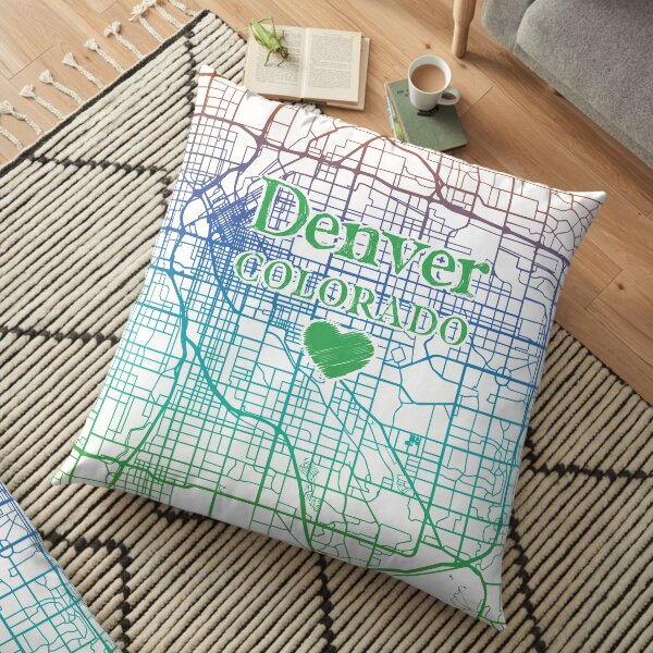 Denver, Colorado Souvenir Map Floor Pillow