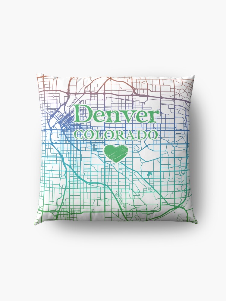 Alternate view of Denver, Colorado Souvenir Map Floor Pillow