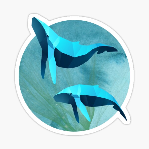 POLYGONAL WHALE FAMILY Sticker
