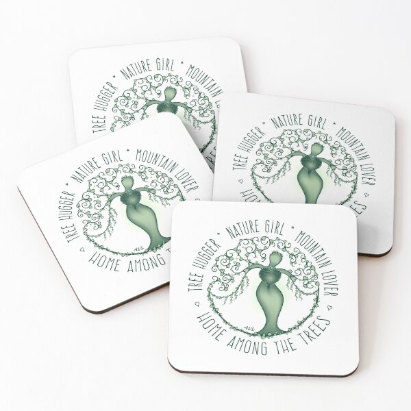 Item preview, Asheville, NC - Nature Tree Girl - Green on White designed and sold by Serena's Asheville Merch.