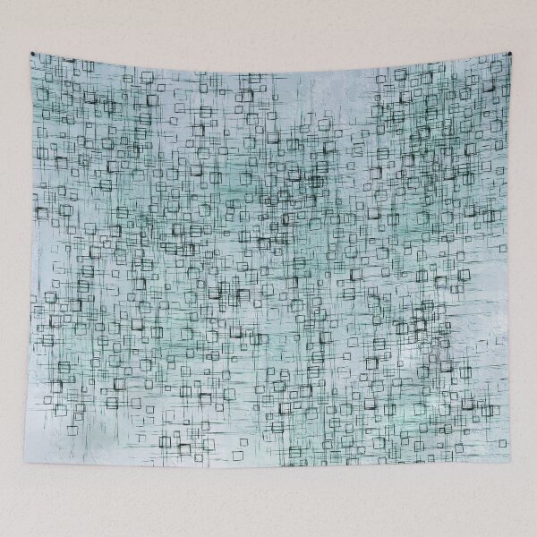 Item preview, Falling Blue Squares designed and sold by TooCoolUnicorn.