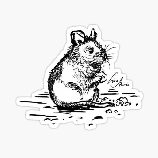 Maus Schwarz-Weiß Sticker