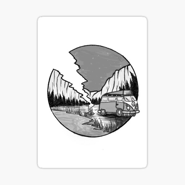 Camping Van Sticker