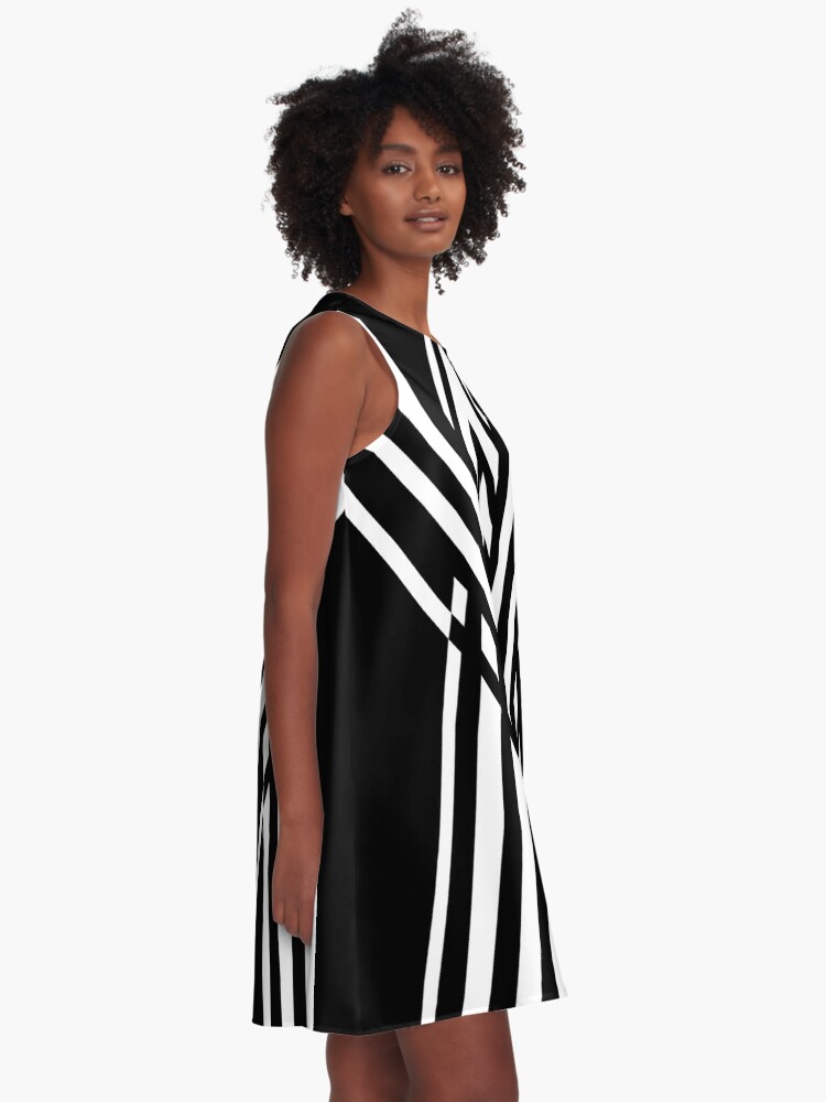 Large black and white geometric print A-Line Dress for Sale by Sofia  Dimitriadou