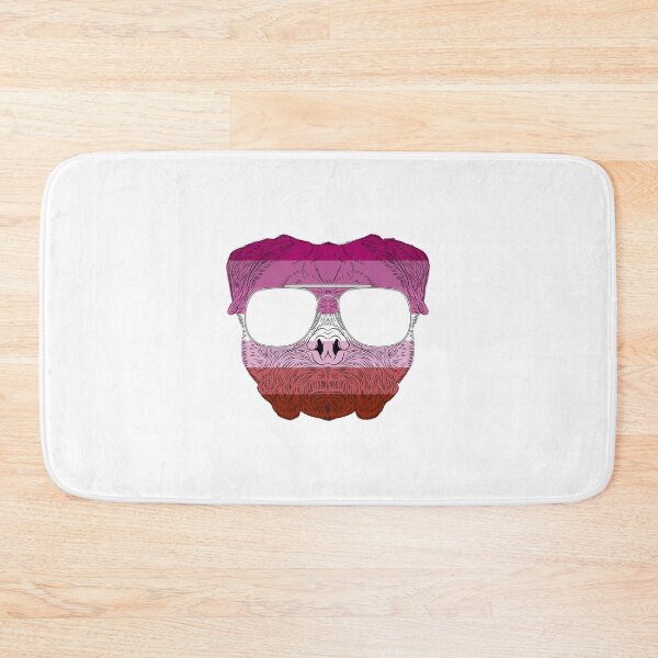 Item preview, Pug Dog Face Gay Pride Lesbian Rainbow Flag with Sunglasses designed and sold by phoxydesign.