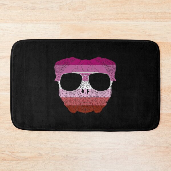 Item preview, Pug Dog Face Gay Pride Lesbian Rainbow Flag with Sunglasses designed and sold by phoxydesign.